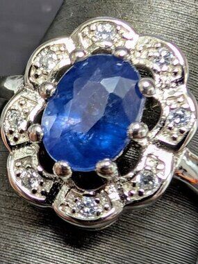 Sterling Silver 3.83g Sapphire 1ct Ring Size 7